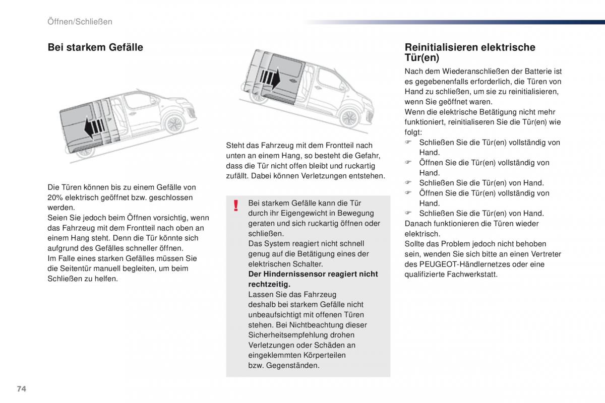 Peugeot Traveller Handbuch / page 76