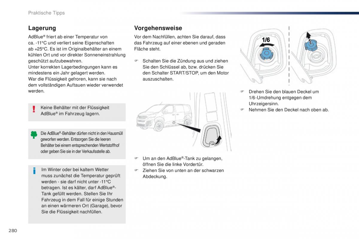 Peugeot Traveller Handbuch / page 282