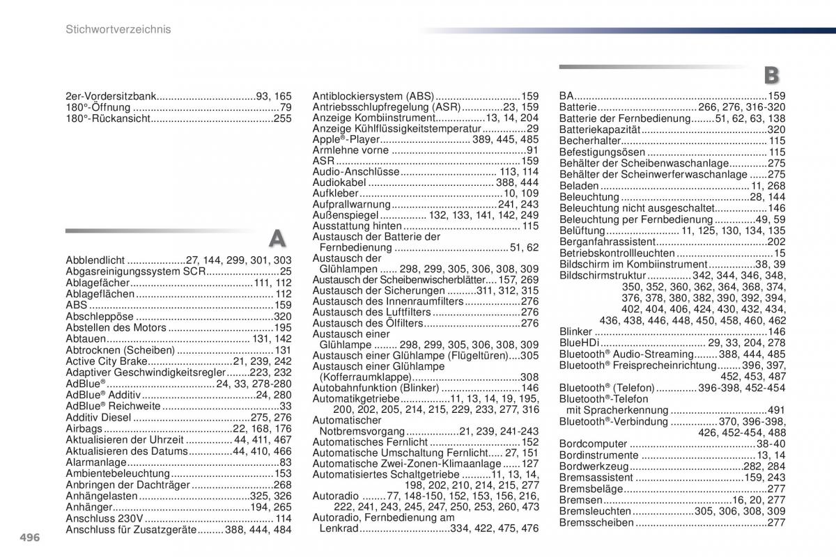 Peugeot Traveller Handbuch / page 498