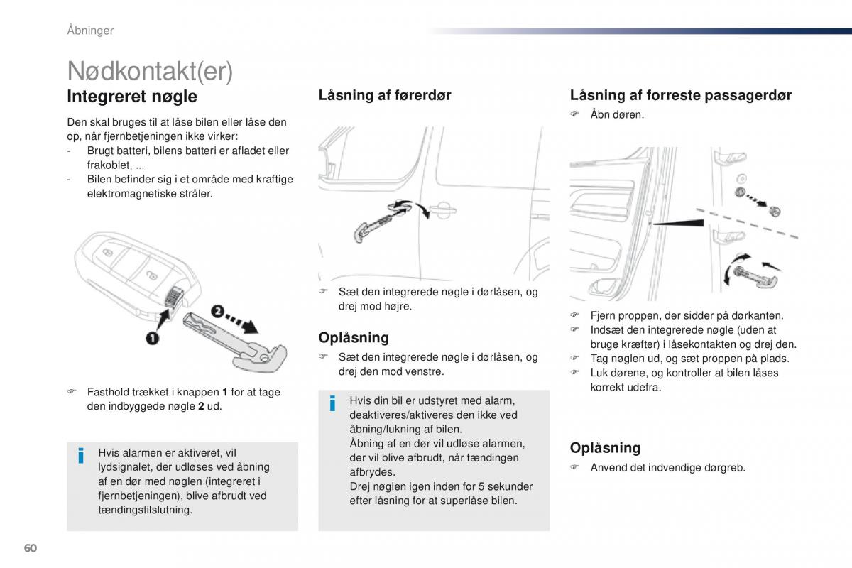 Peugeot Traveller Bilens instruktionsbog / page 62