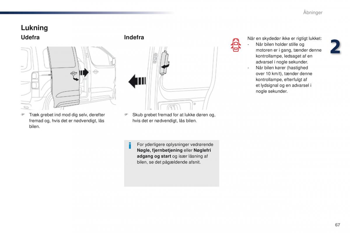 Peugeot Traveller Bilens instruktionsbog / page 69