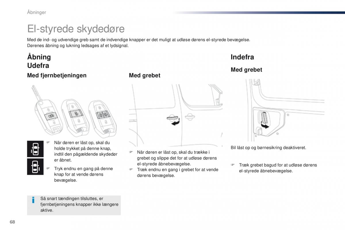 Peugeot Traveller Bilens instruktionsbog / page 70