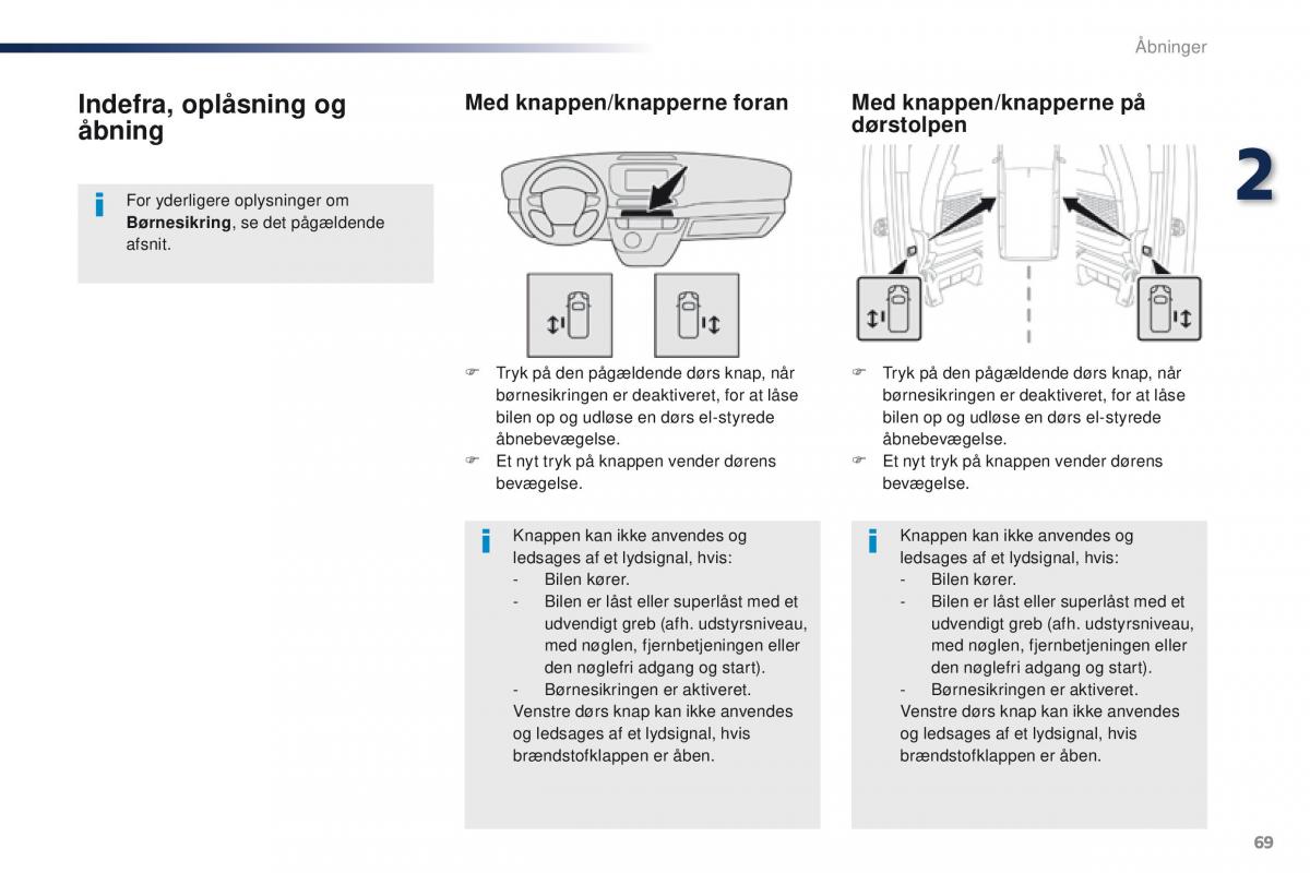 Peugeot Traveller Bilens instruktionsbog / page 71