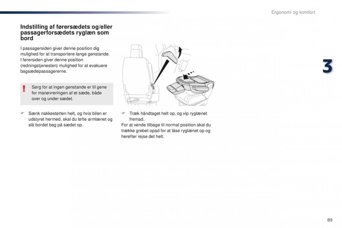 Peugeot Traveller Bilens instruktionsbog / page 91