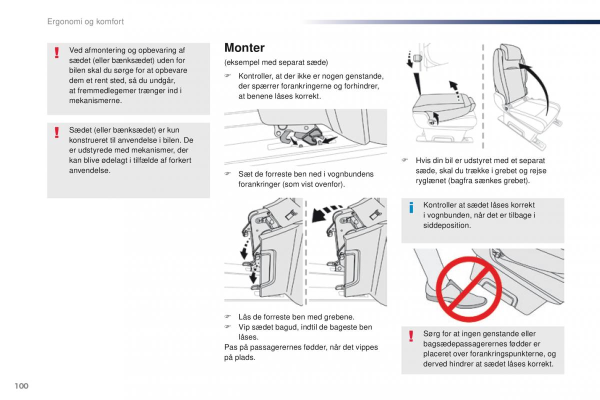 Peugeot Traveller Bilens instruktionsbog / page 102