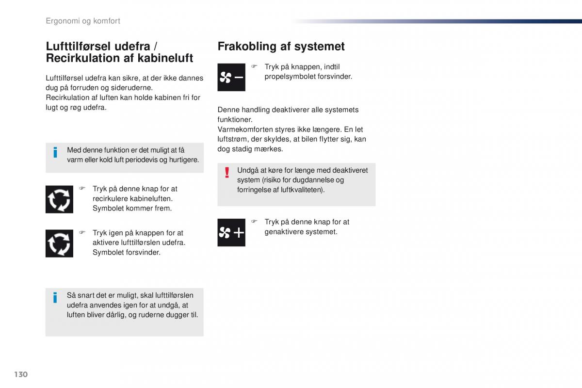 Peugeot Traveller Bilens instruktionsbog / page 132