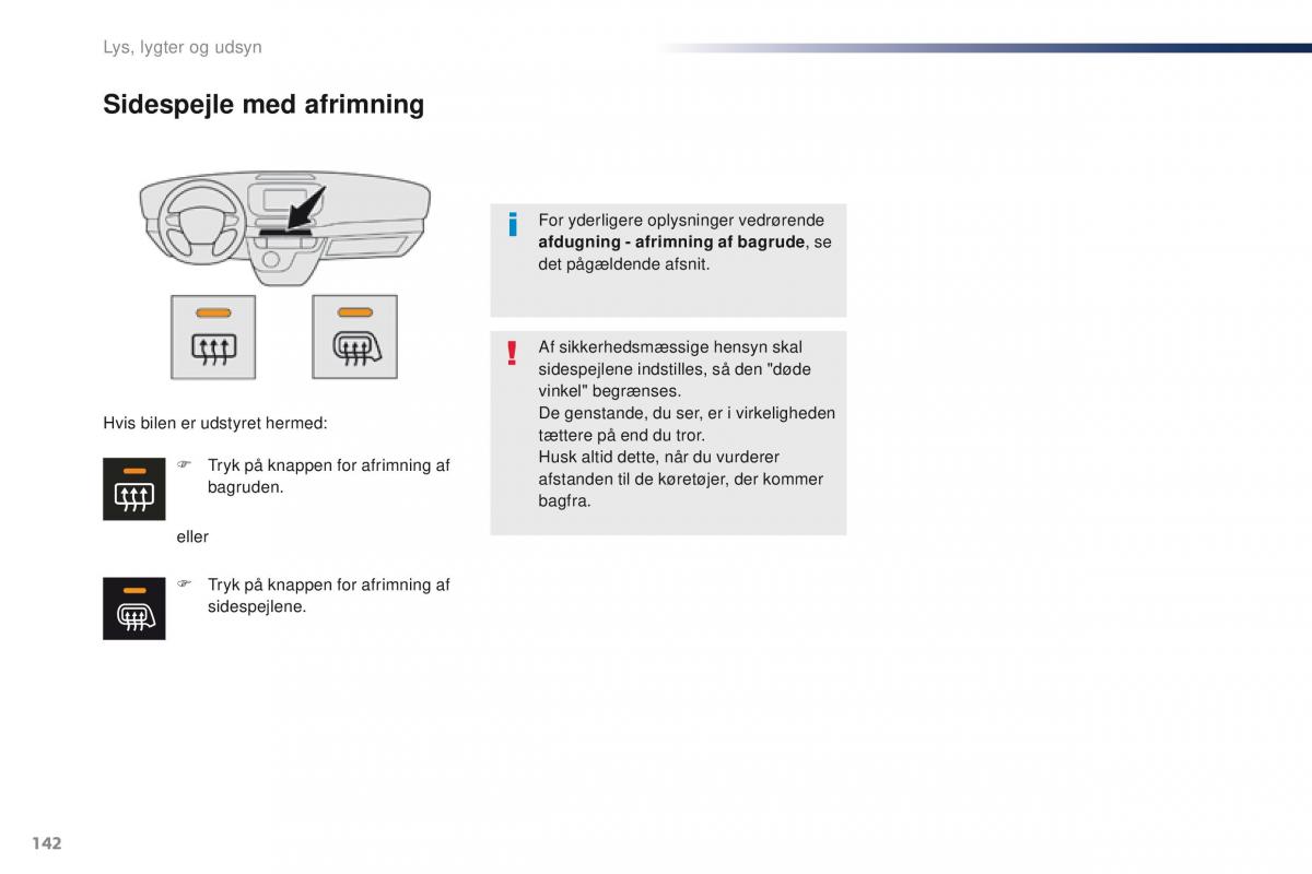 Peugeot Traveller Bilens instruktionsbog / page 144