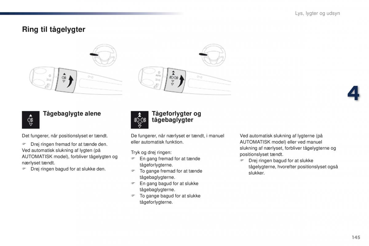 Peugeot Traveller Bilens instruktionsbog / page 147