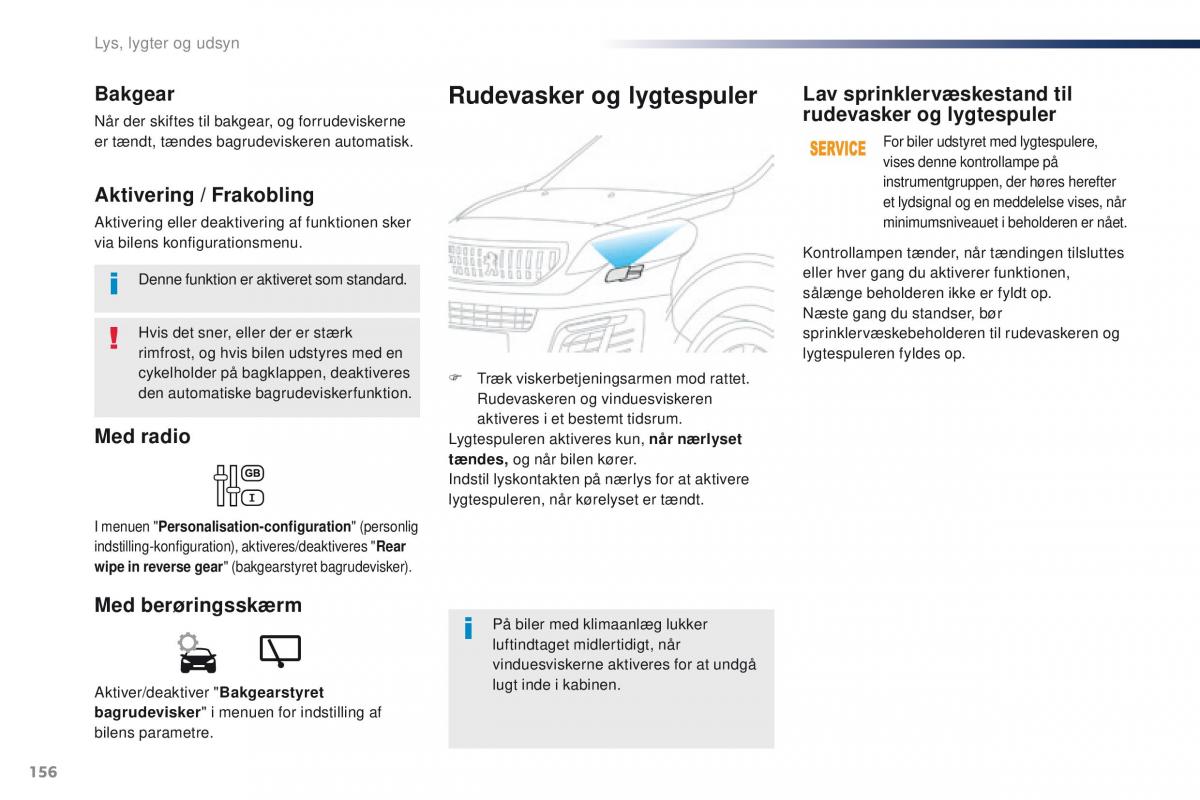 Peugeot Traveller Bilens instruktionsbog / page 158