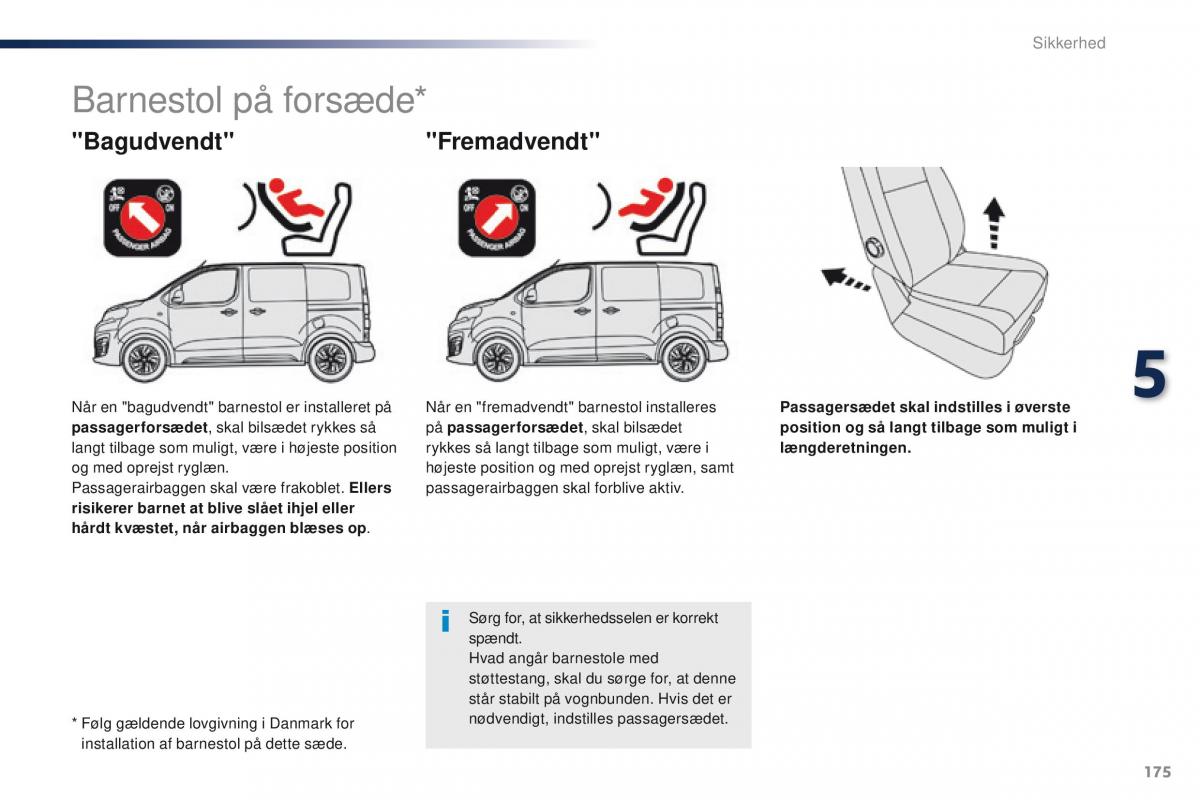 Peugeot Traveller Bilens instruktionsbog / page 177