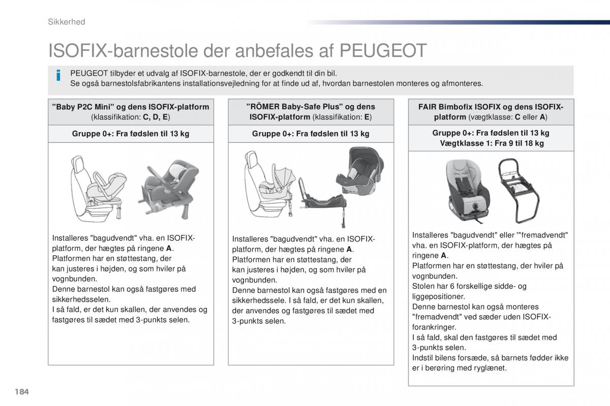 Peugeot Traveller Bilens instruktionsbog / page 186