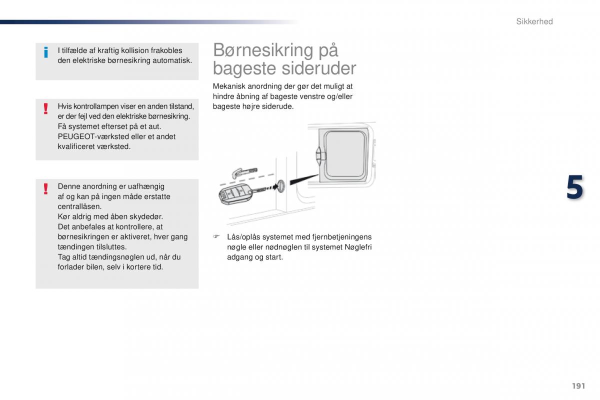 Peugeot Traveller Bilens instruktionsbog / page 193