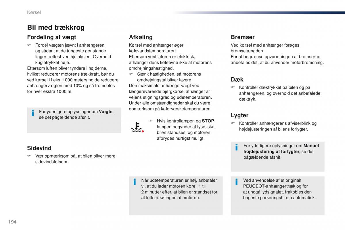 Peugeot Traveller Bilens instruktionsbog / page 196