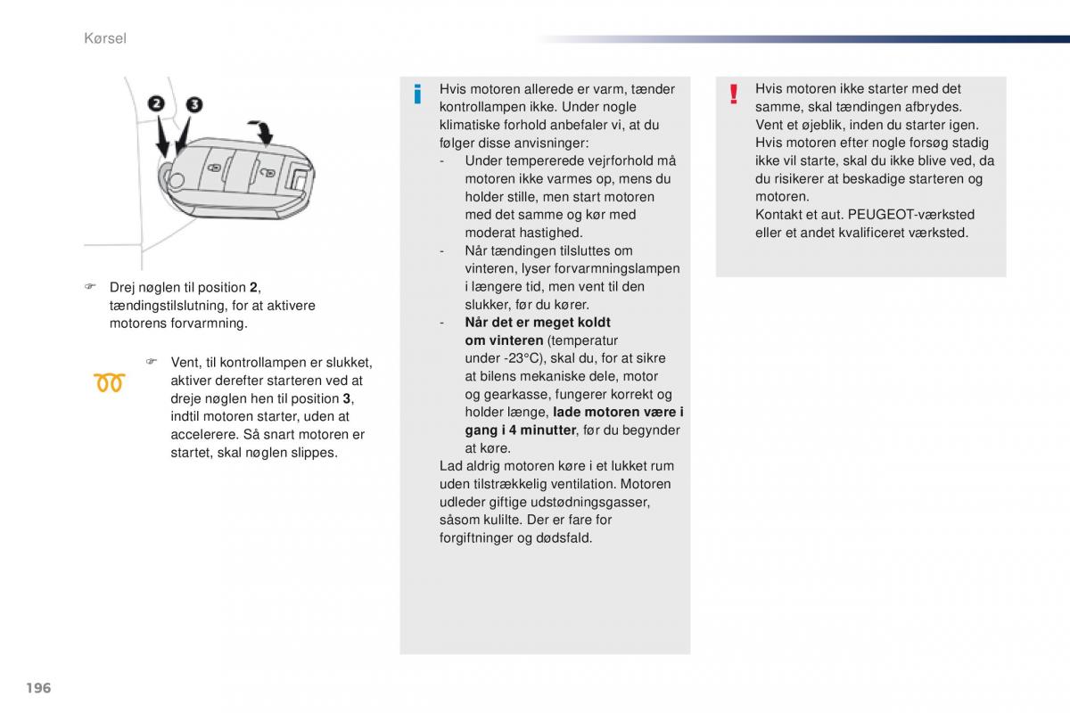 Peugeot Traveller Bilens instruktionsbog / page 198