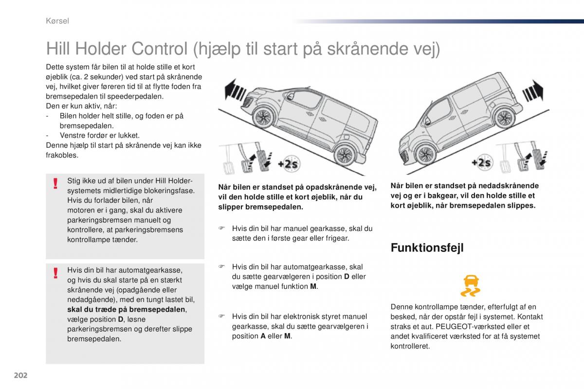 Peugeot Traveller Bilens instruktionsbog / page 204