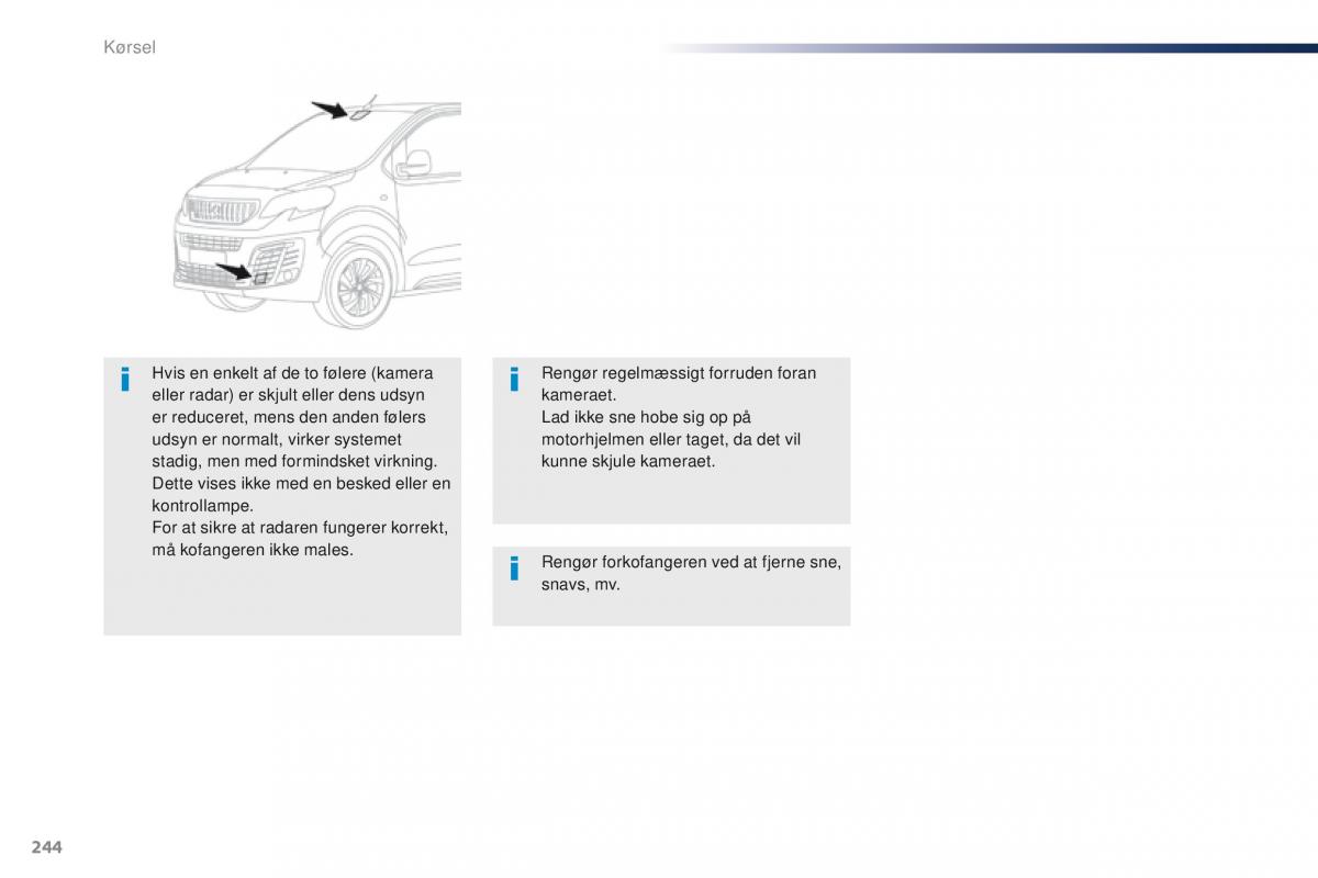 Peugeot Traveller Bilens instruktionsbog / page 246