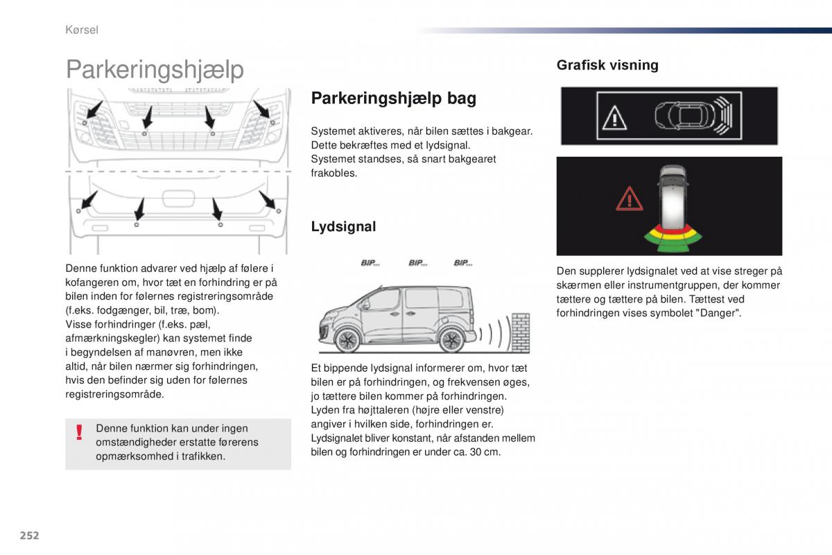 Peugeot Traveller Bilens instruktionsbog / page 254