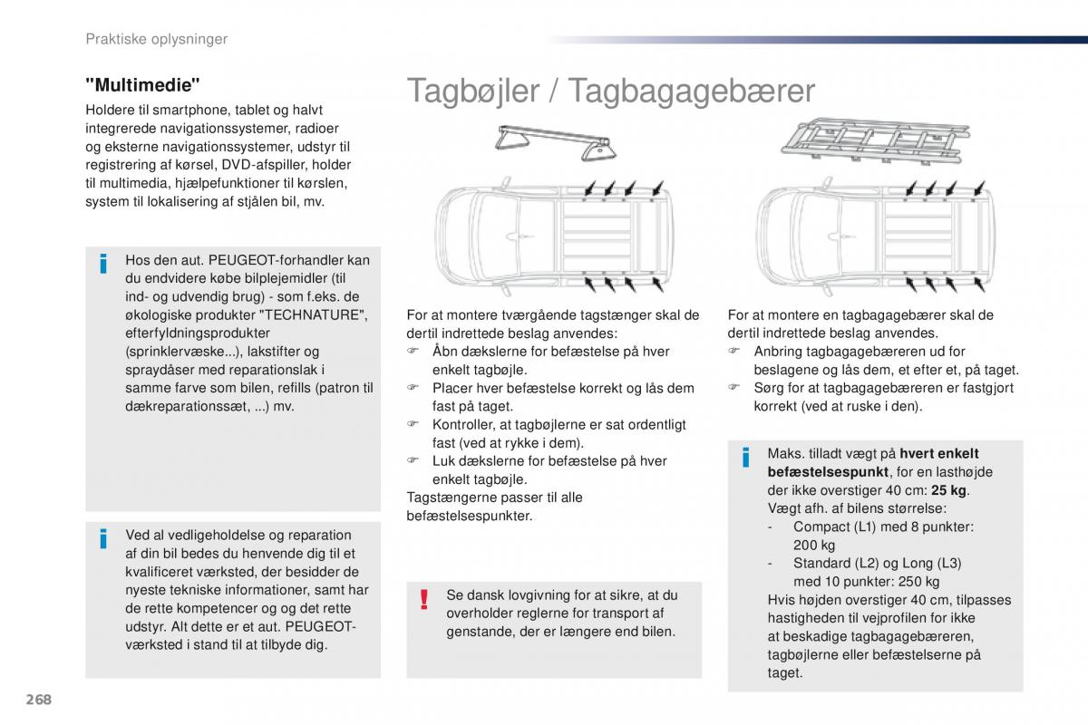 Peugeot Traveller Bilens instruktionsbog / page 270