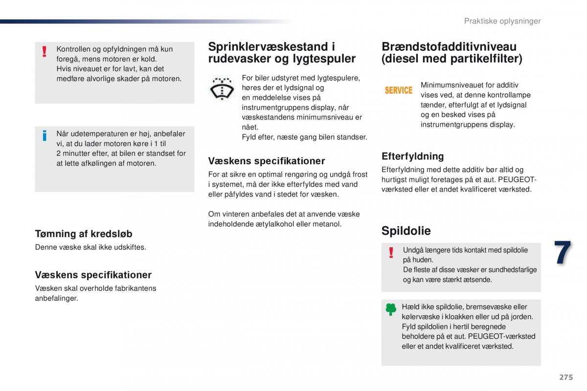 Peugeot Traveller Bilens instruktionsbog / page 277