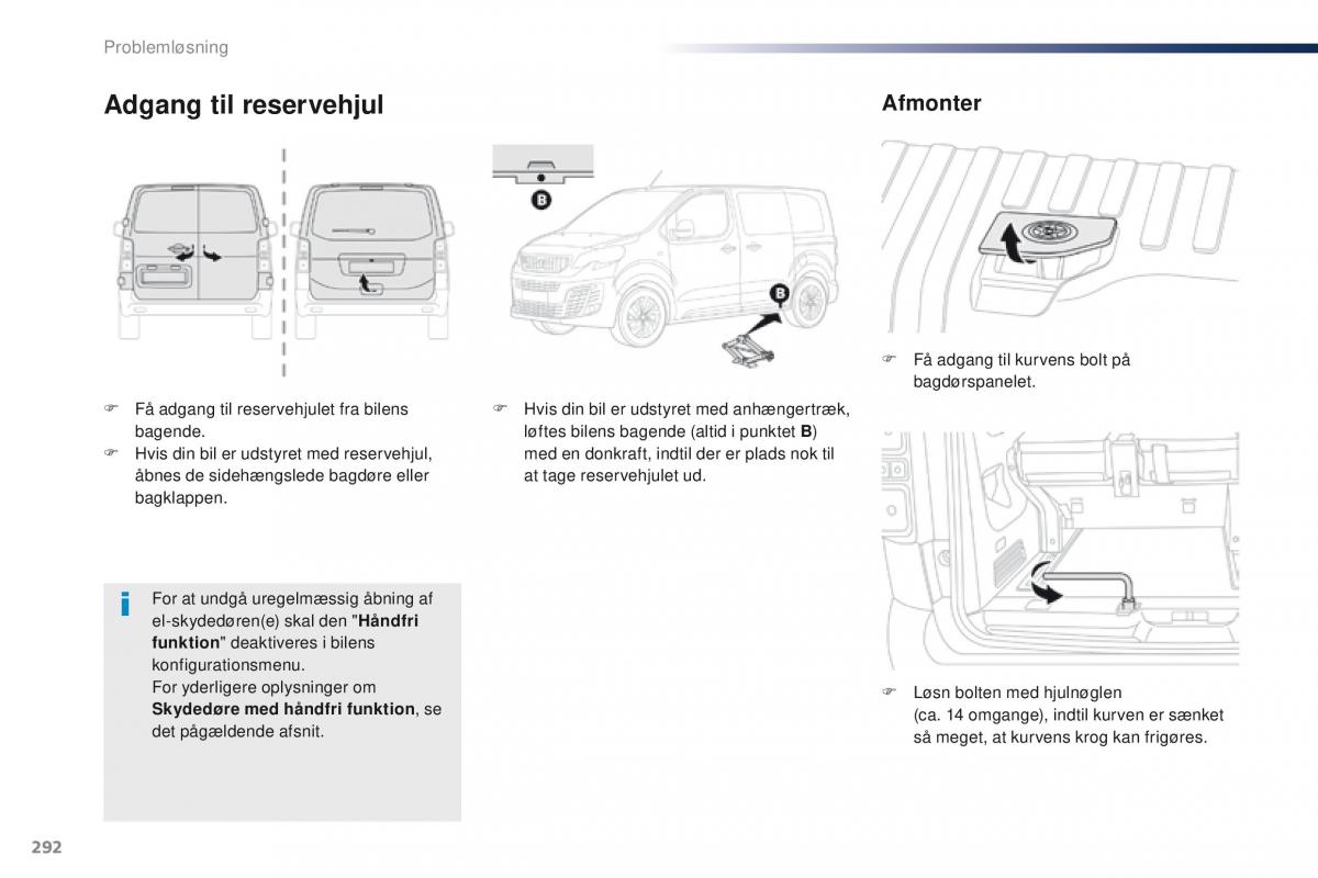 Peugeot Traveller Bilens instruktionsbog / page 294