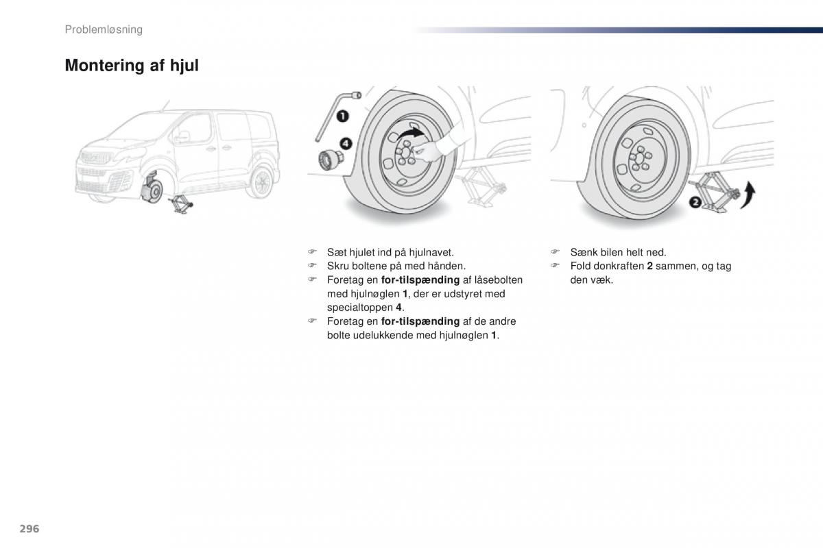 Peugeot Traveller Bilens instruktionsbog / page 298