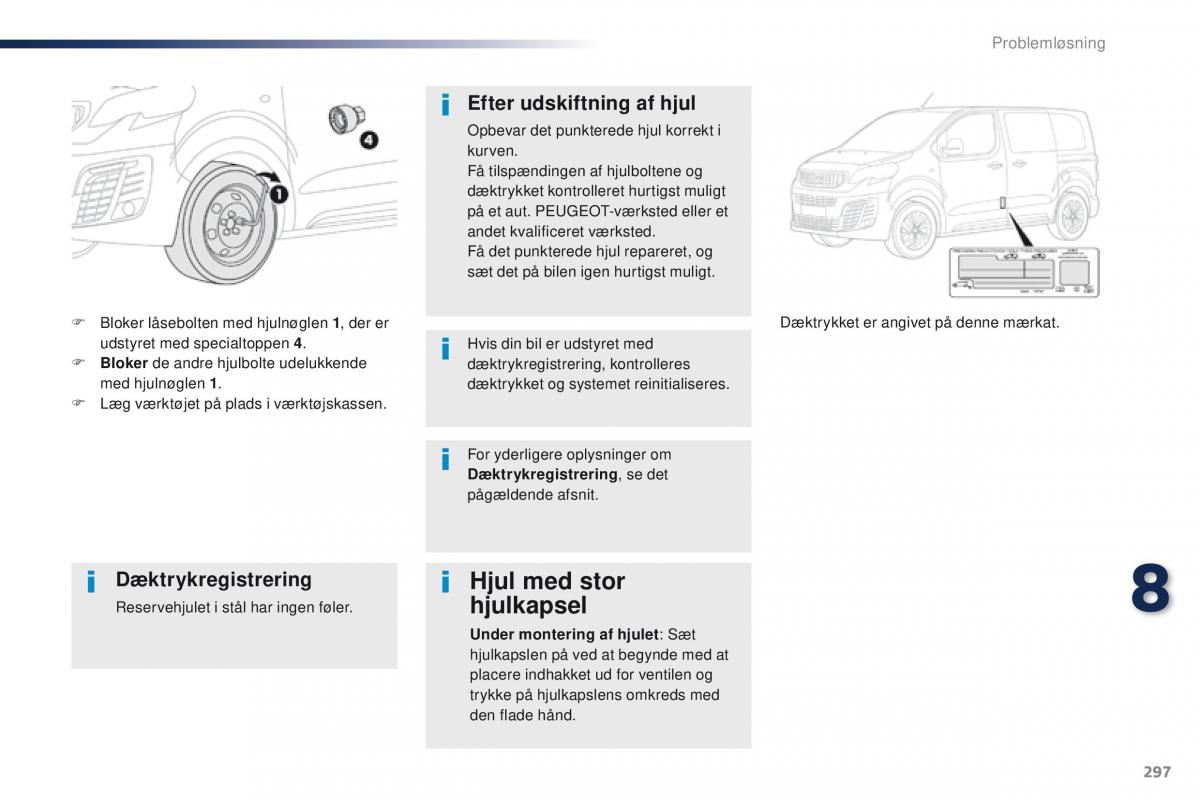 Peugeot Traveller Bilens instruktionsbog / page 299