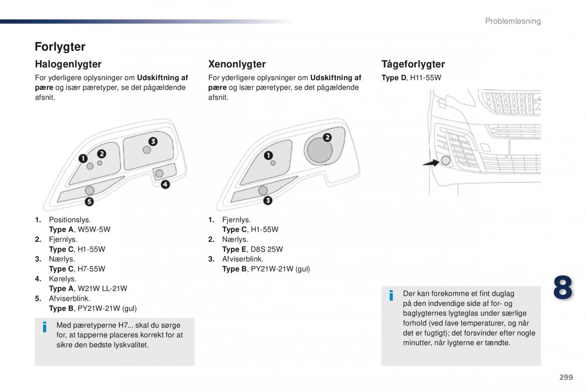 Peugeot Traveller Bilens instruktionsbog / page 301