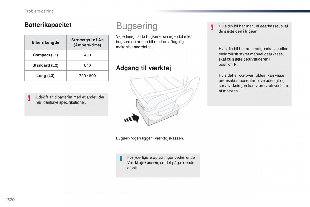 Peugeot Traveller Bilens instruktionsbog / page 322