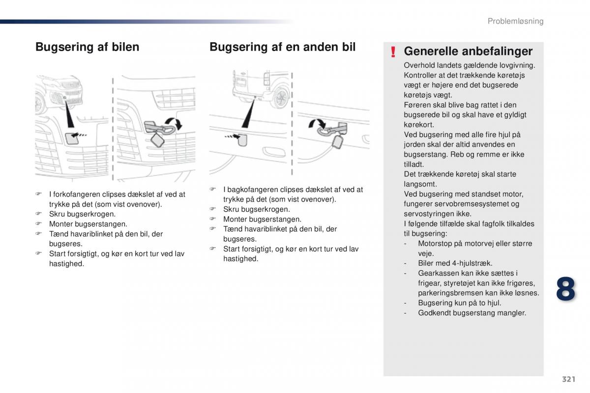 Peugeot Traveller Bilens instruktionsbog / page 323