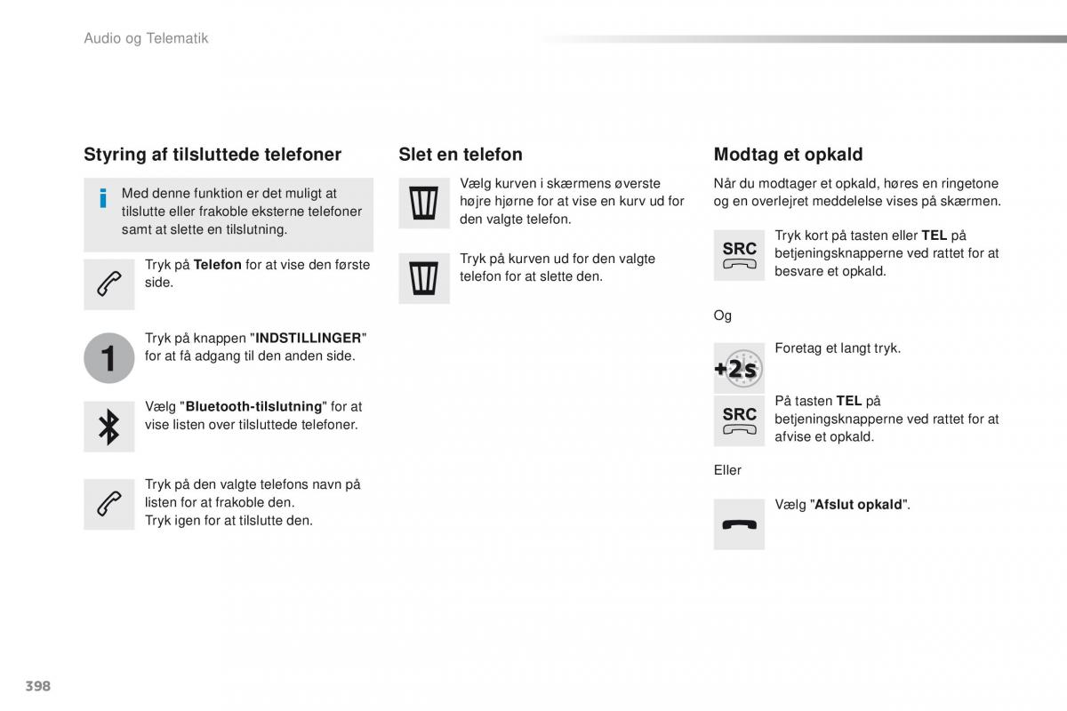 Peugeot Traveller Bilens instruktionsbog / page 400