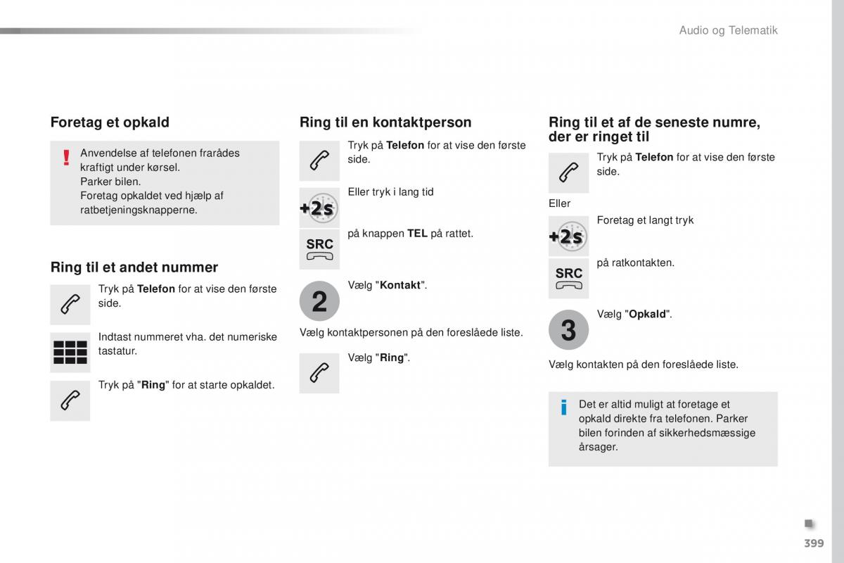 Peugeot Traveller Bilens instruktionsbog / page 401