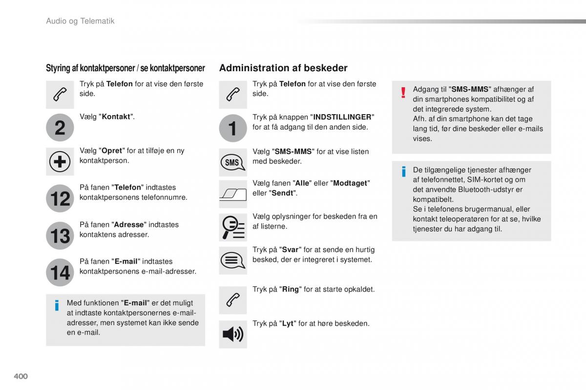 Peugeot Traveller Bilens instruktionsbog / page 402