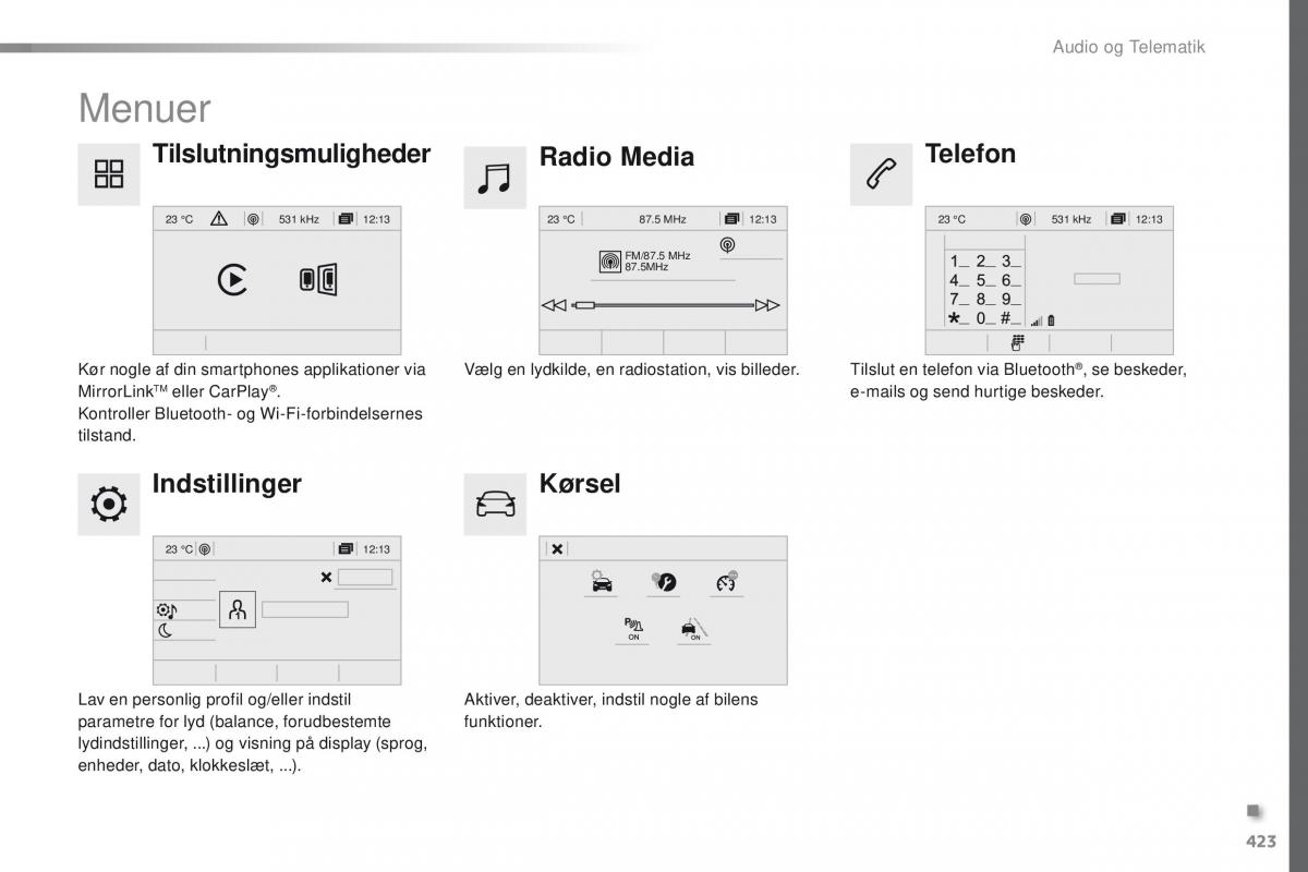 Peugeot Traveller Bilens instruktionsbog / page 425