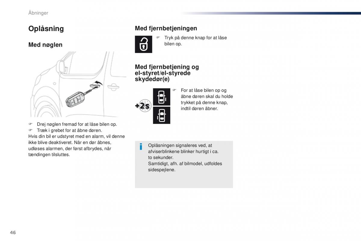 Peugeot Traveller Bilens instruktionsbog / page 48