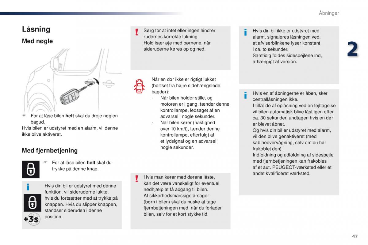 Peugeot Traveller Bilens instruktionsbog / page 49