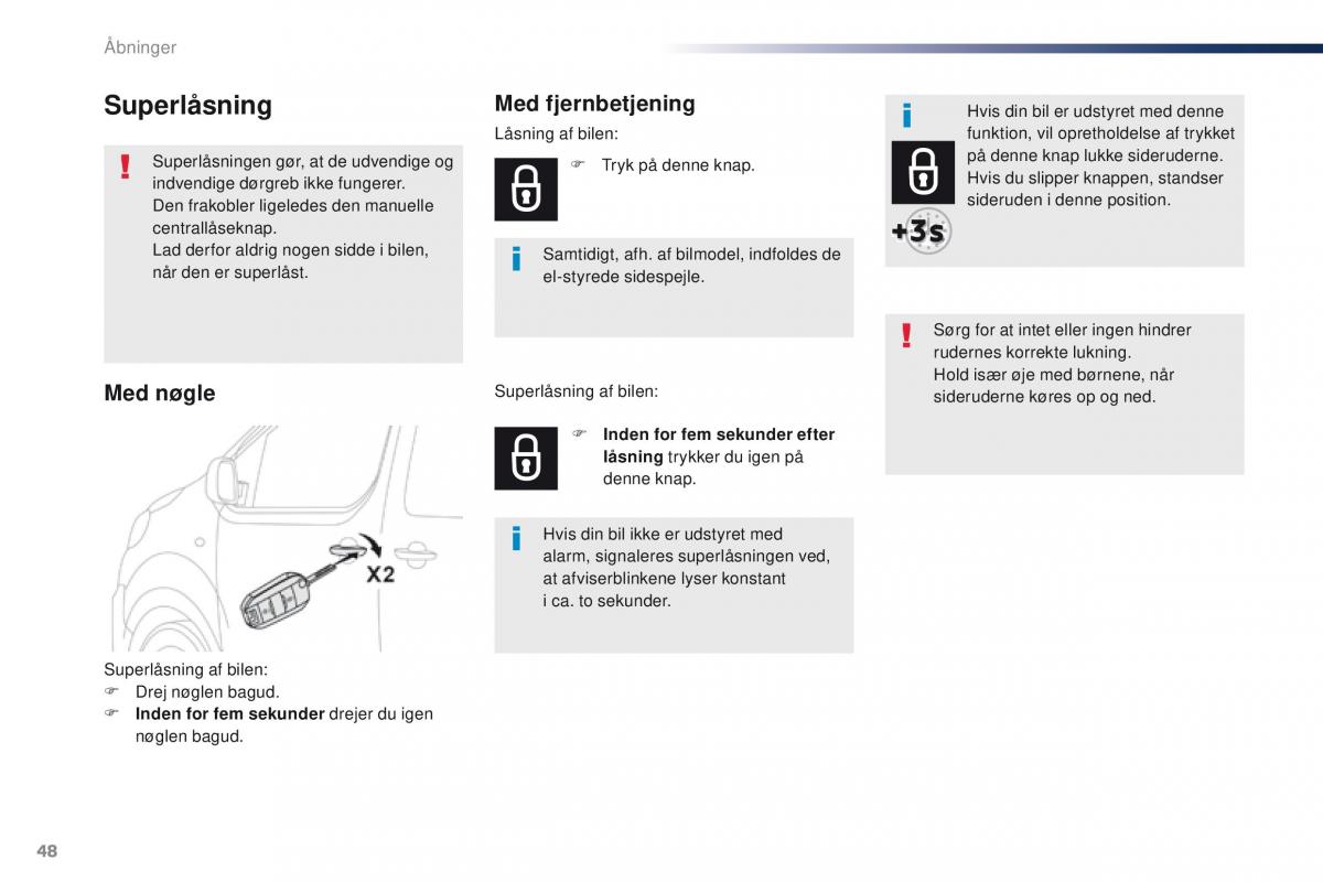 Peugeot Traveller Bilens instruktionsbog / page 50