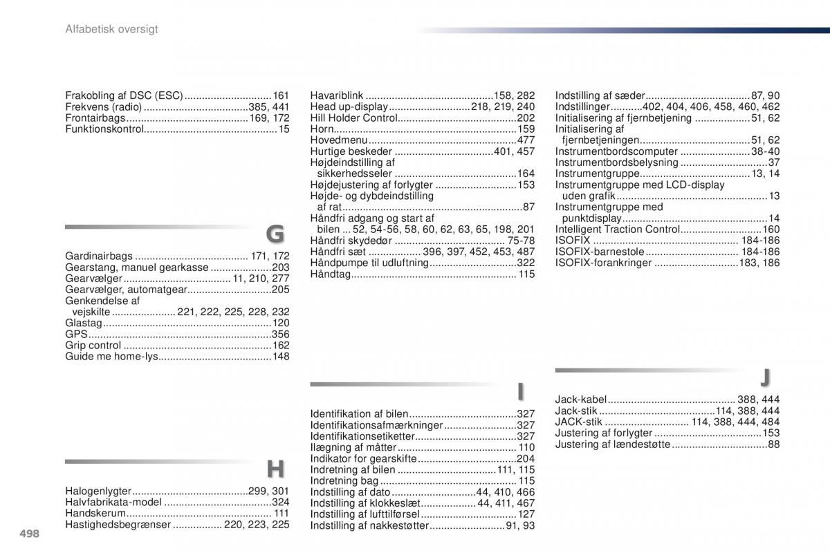 Peugeot Traveller Bilens instruktionsbog / page 500