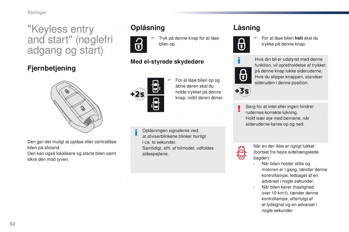 Peugeot Traveller Bilens instruktionsbog / page 54