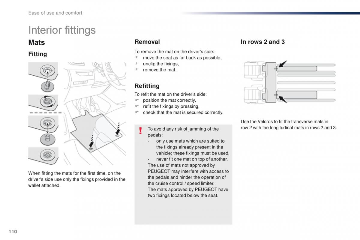 Peugeot Traveller owners manual / page 112