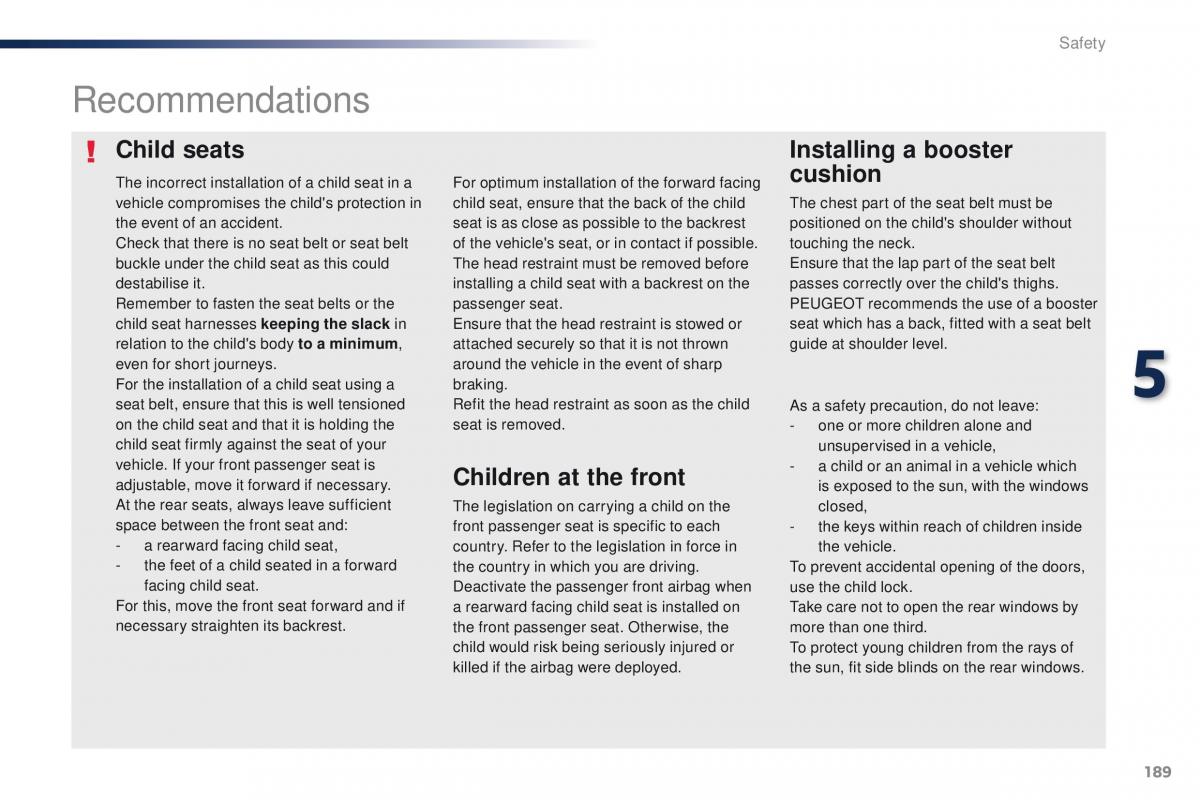 Peugeot Traveller owners manual / page 191