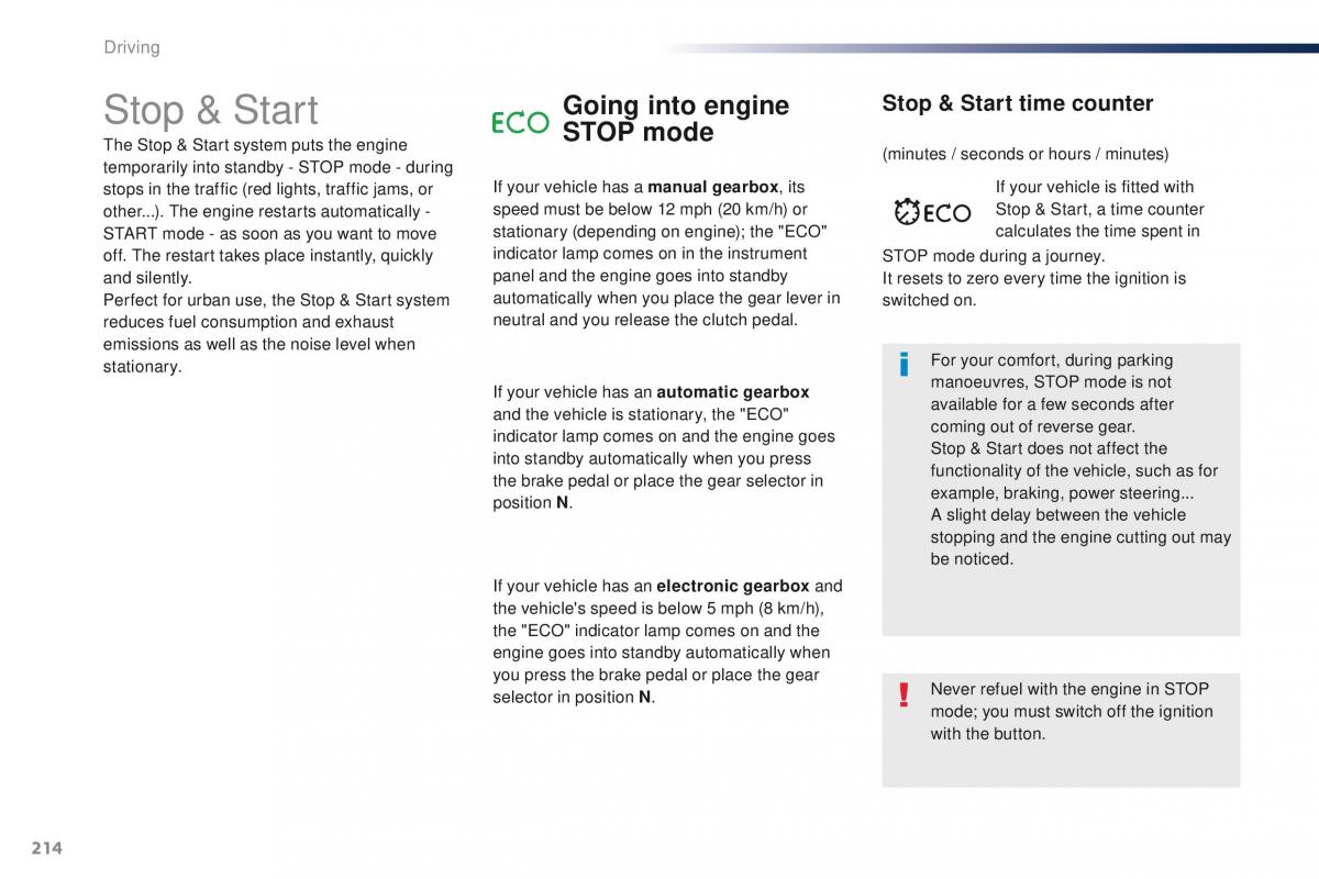 Peugeot Traveller owners manual / page 216