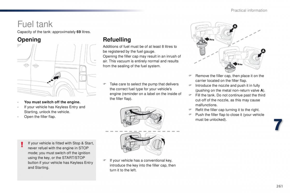 Peugeot Traveller owners manual / page 263