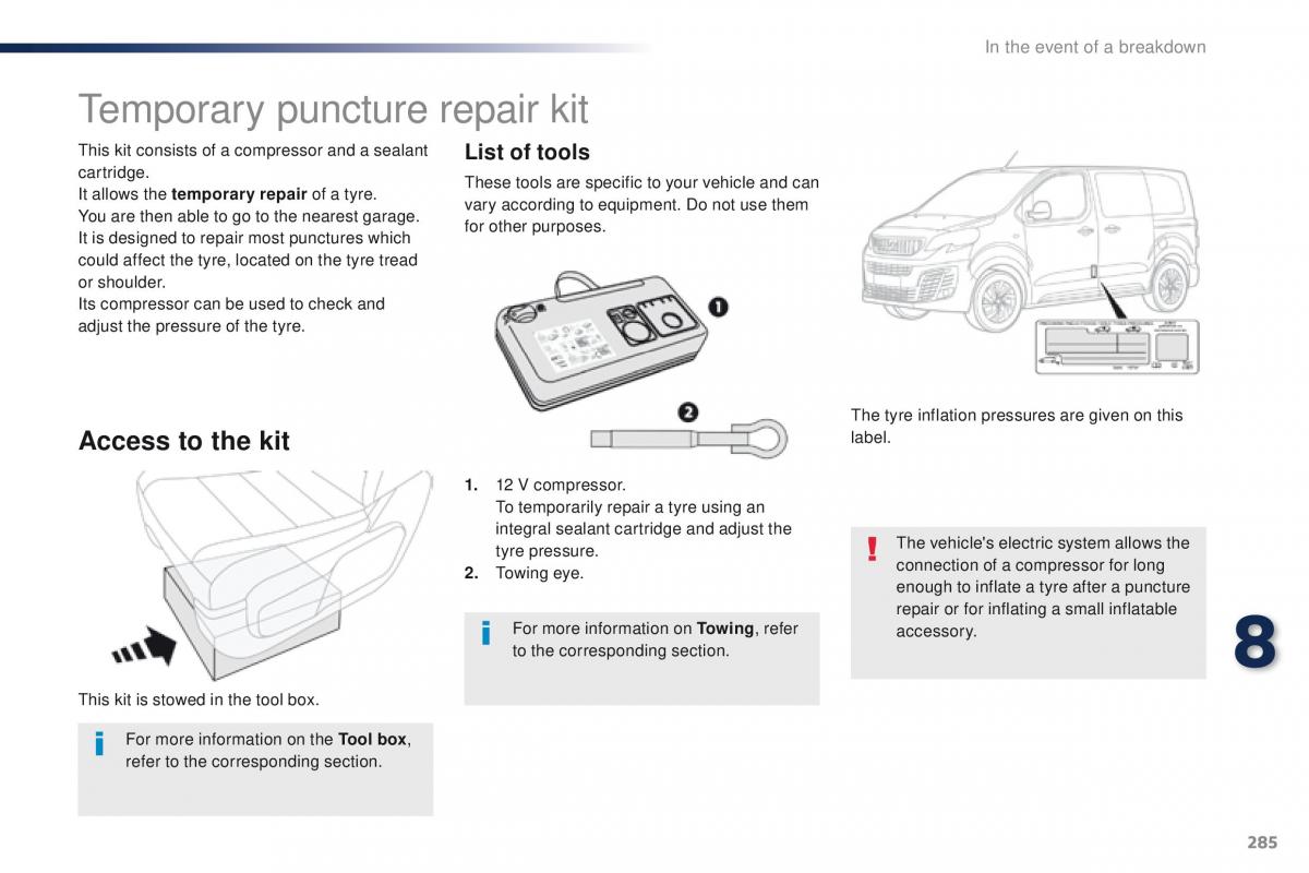 Peugeot Traveller owners manual / page 287