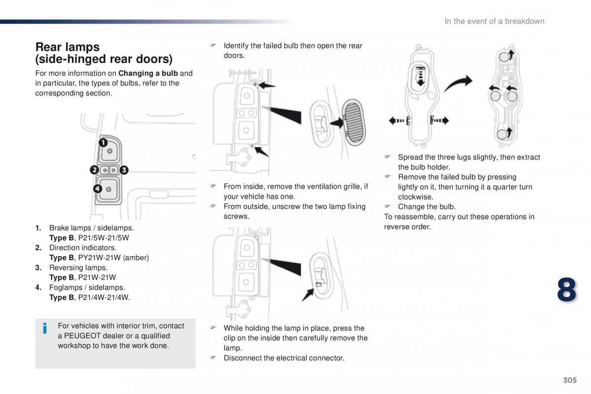 Peugeot Traveller owners manual / page 307