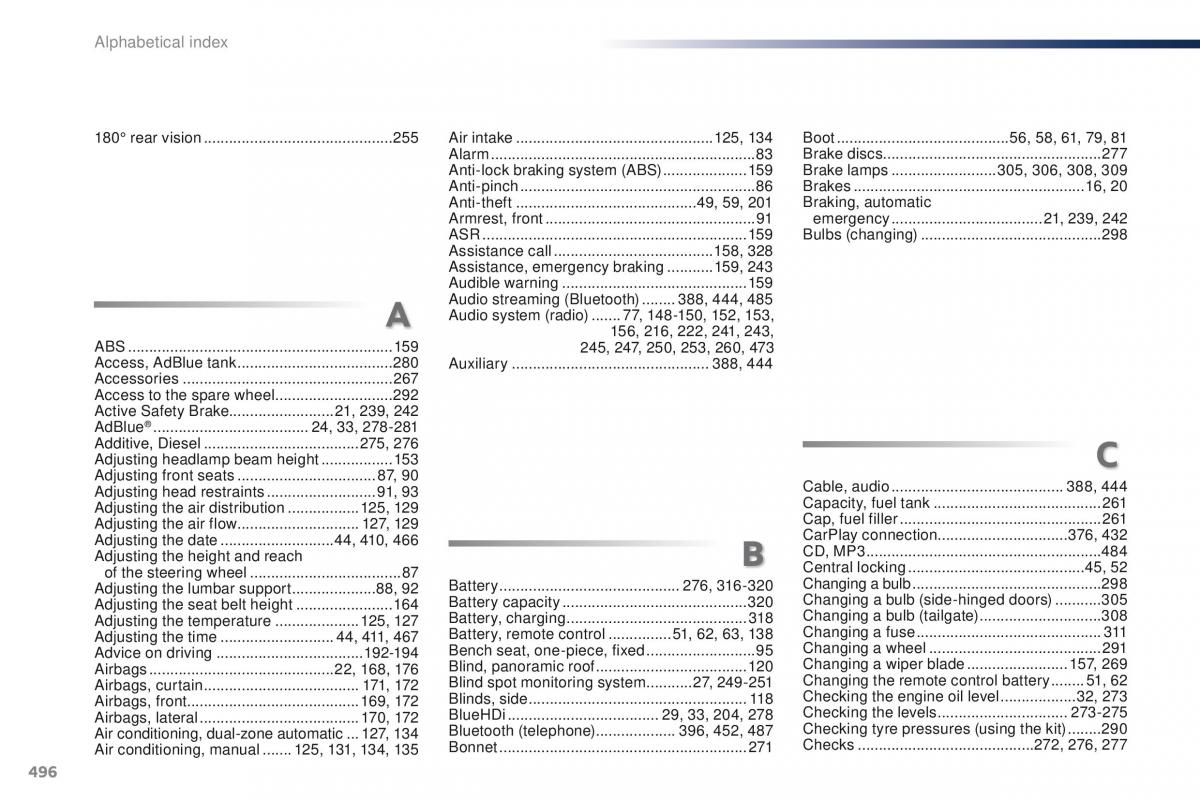 Peugeot Traveller owners manual / page 498