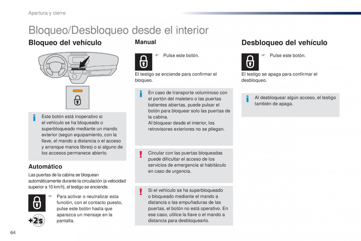 Peugeot Traveller manual del propietario / page 66