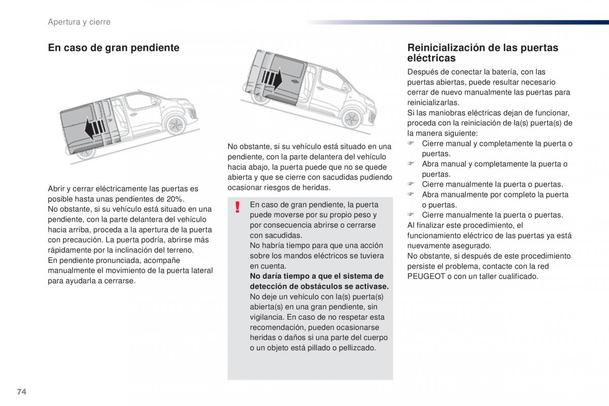 Peugeot Traveller manual del propietario / page 76