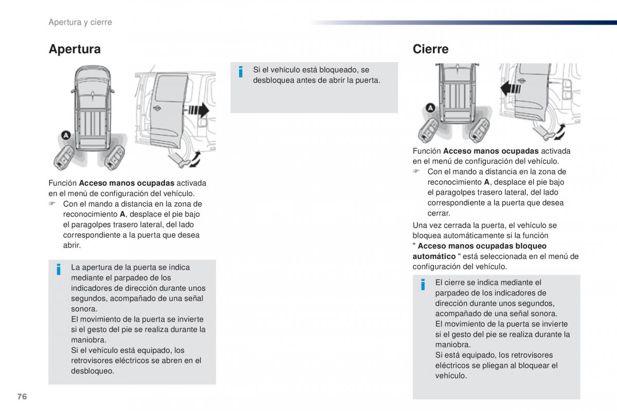 Peugeot Traveller manual del propietario / page 78