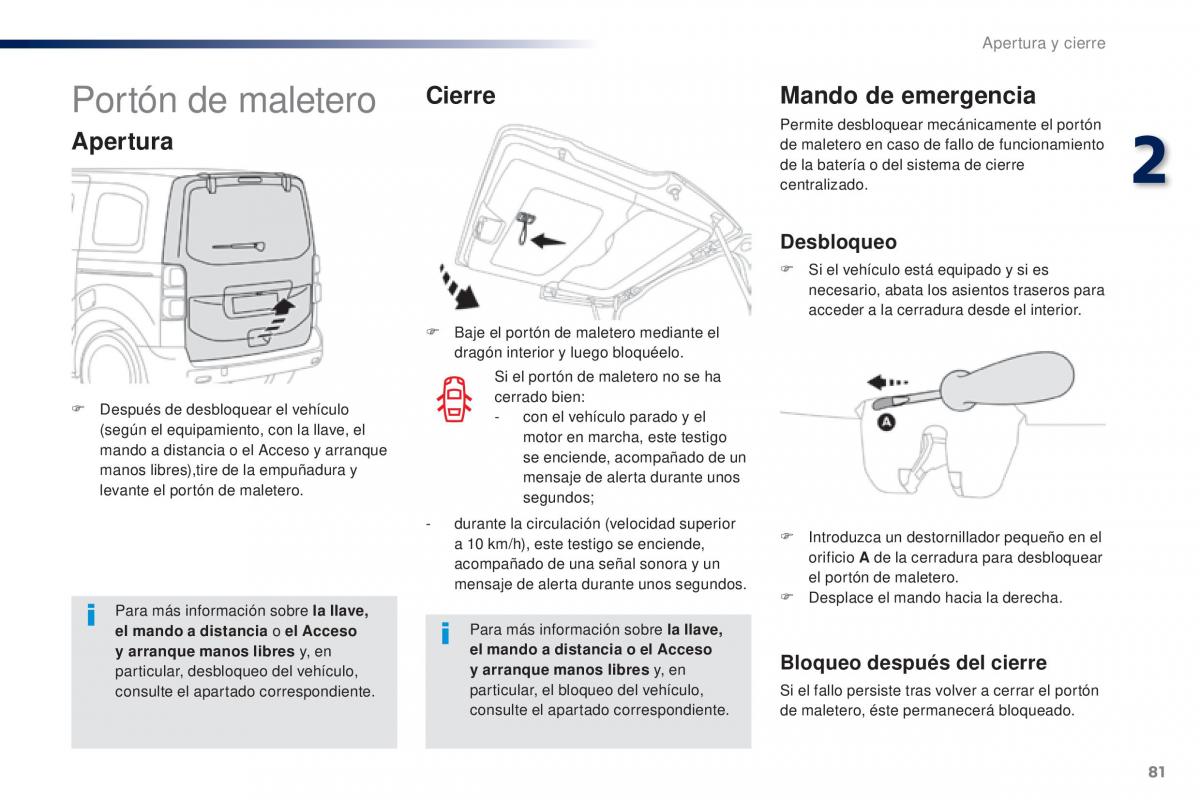 Peugeot Traveller manual del propietario / page 83