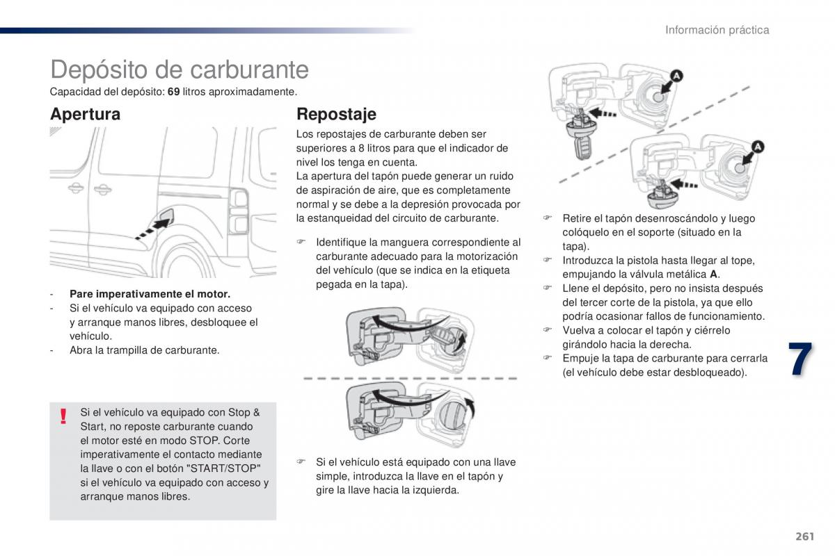 Peugeot Traveller manual del propietario / page 263